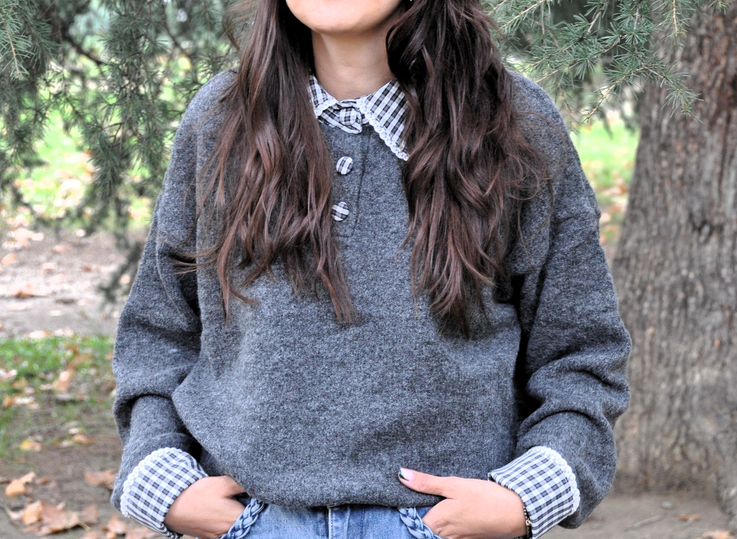 Pull Col Vichy 🖤🤍