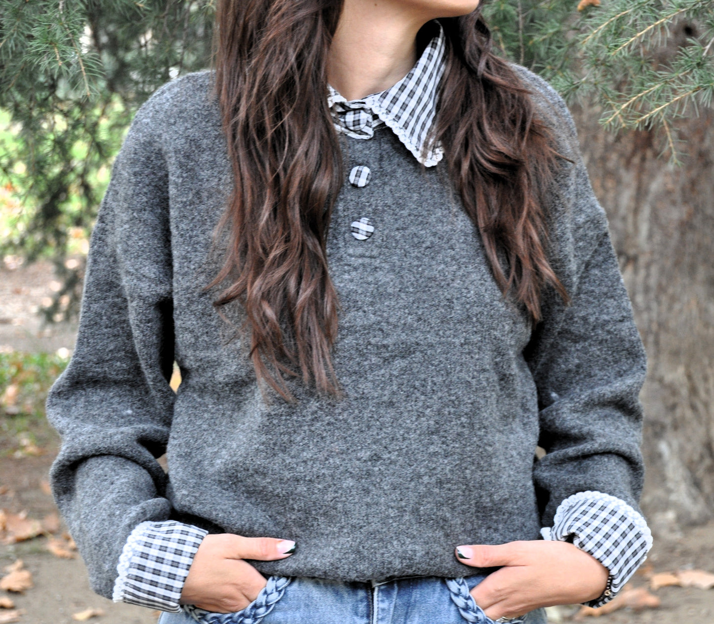 Pull Col Vichy 🖤🤍