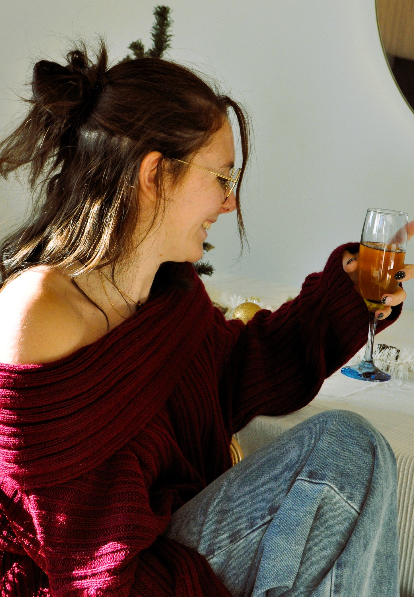 Pull Bustier Bordeaux