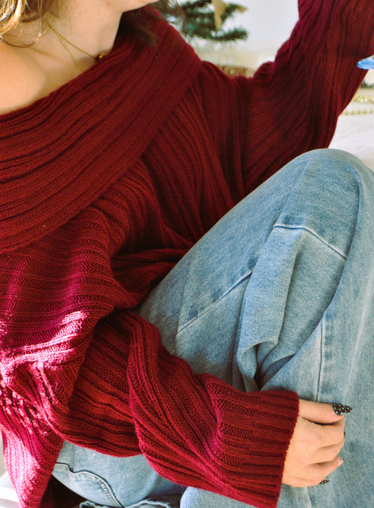 Pull Bustier Bordeaux