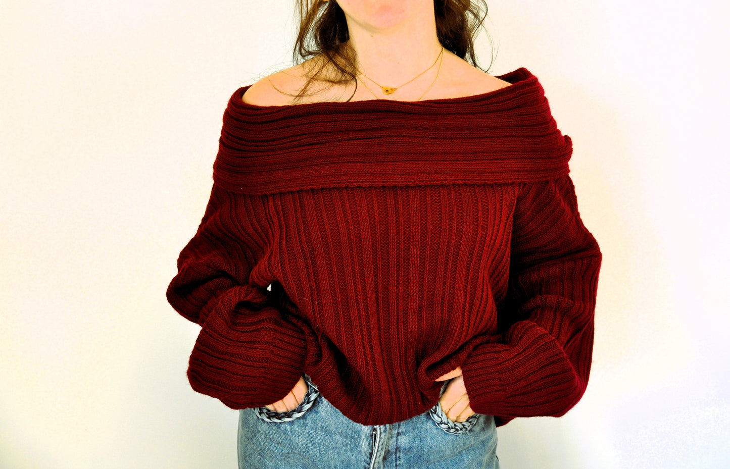 Pull Bustier Bordeaux