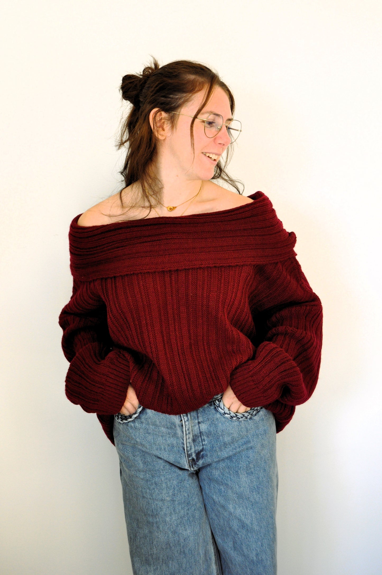 Pull Bustier Bordeaux