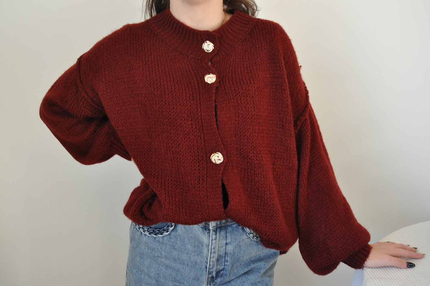 Gilet oversize avec manches bouffantes