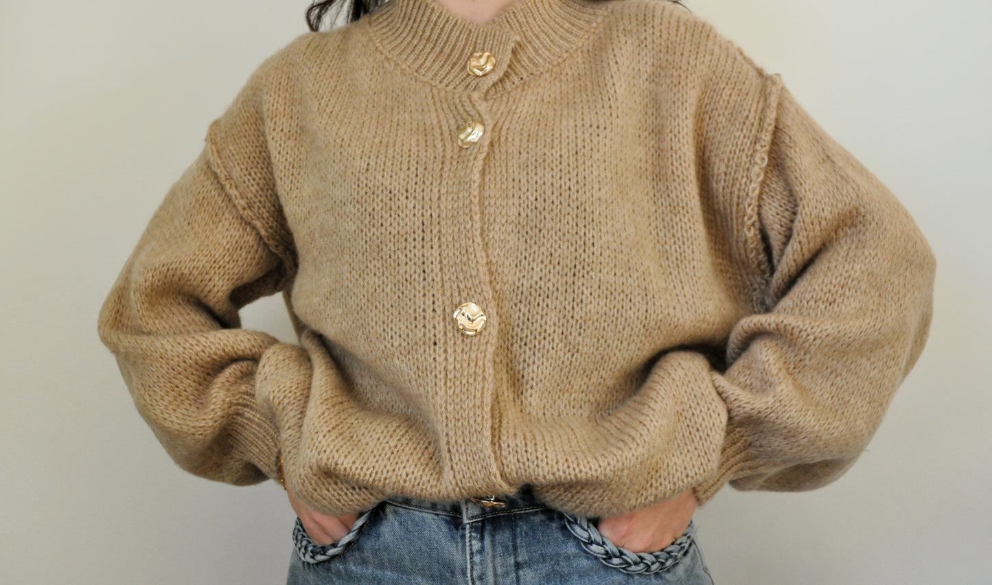 Gilet oversize avec manches bouffantes