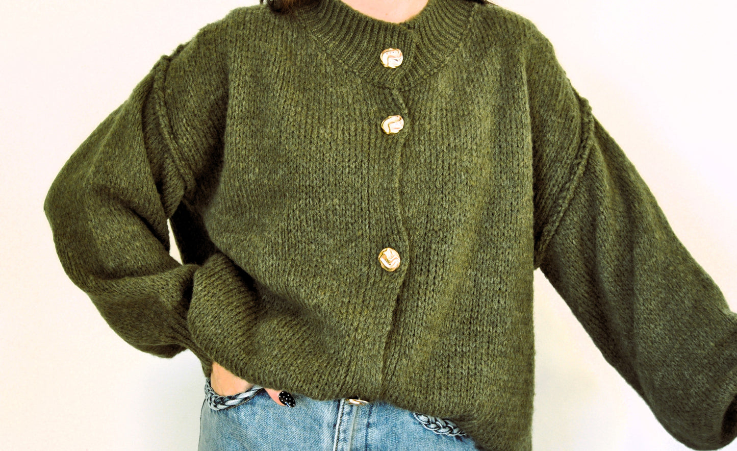 Gilet oversize avec manches bouffantes