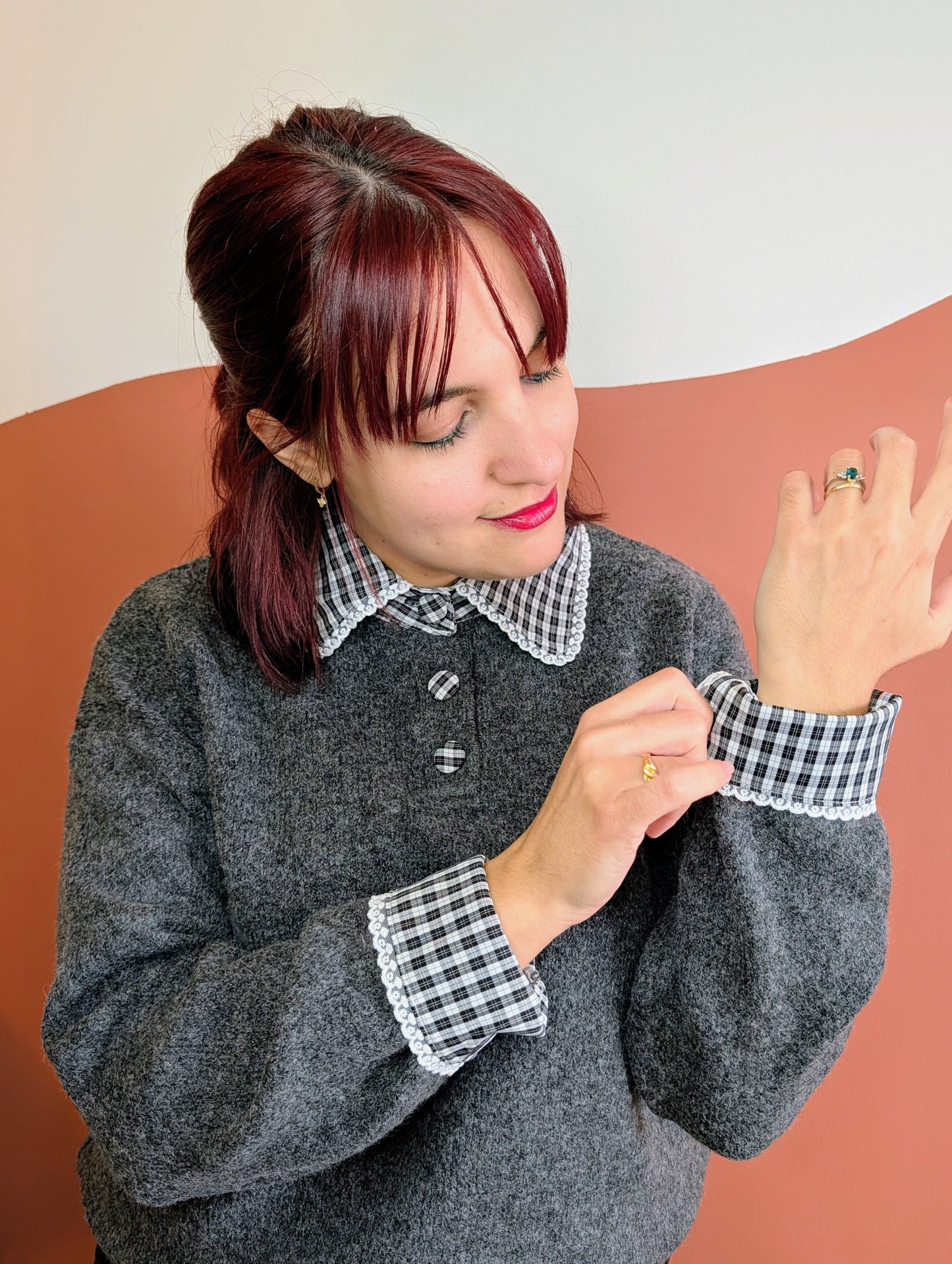 Pull Col Vichy 🖤🤍